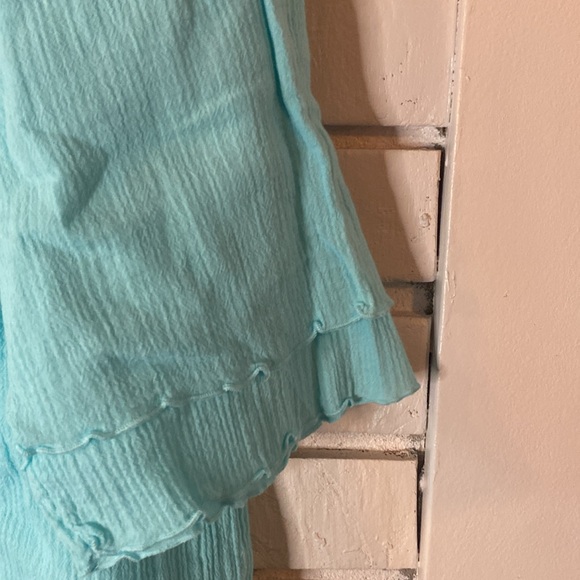 Soft Surroundings double layer tunic soft turquoise - Picture 3 of 6